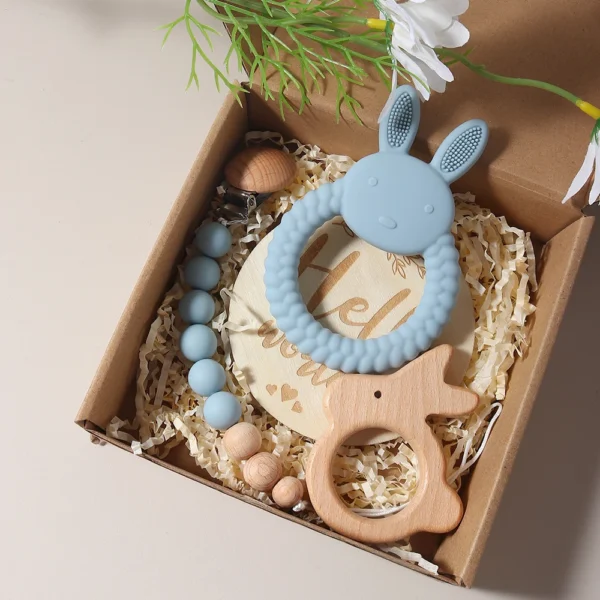 baby silicone rabbit bunny teether with pacifier chain newborn gift set newborn essentials TG89 4 baby silicone rabbit bunny teether with pacifier chain newborn gift set newborn essentials TG89 4
