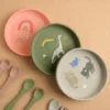 1PCS Dinosaur Silicone Baby Plate BPA Free Cartoon Food Tray For Toddlers Self Feeding Training 6M+ Easy Clean Tableware 1
