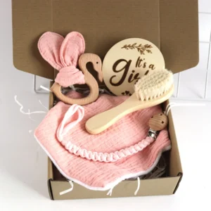 Baby bibs Gift Set With flamingo Teething Pacifier Chain Rattle wool brush New Born Baby Teether Set 1 Baby bibs Gift Set With flamingo Teething Pacifier Chain Rattle wool brush New Born Baby Teether Set 1