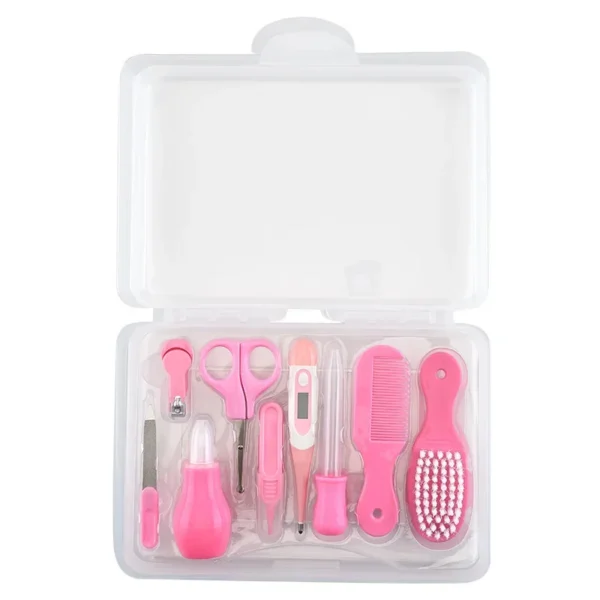 Baby Care EVA Bag Eight-piece Set Baby Nasal Aspirator Nail Scissors Cartoon Set Daily Cleaning Supplies Care Bag 2