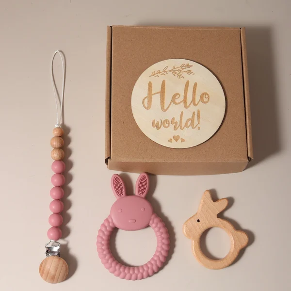 baby silicone rabbit bunny teether with pacifier chain newborn gift set newborn essentials TG89 6 baby silicone rabbit bunny teether with pacifier chain newborn gift set newborn essentials TG89 6