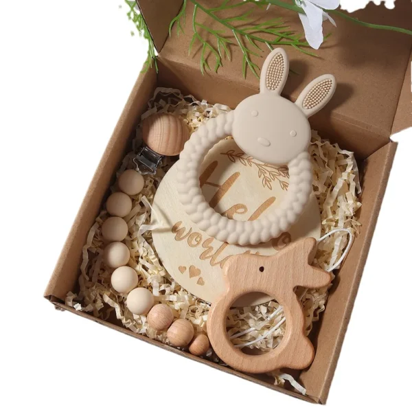 baby silicone rabbit bunny teether with pacifier chain newborn gift set newborn essentials TG89 1 baby silicone rabbit bunny teether with pacifier chain newborn gift set newborn essentials TG89 1