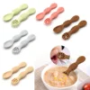 Silicone Baby Sucker Silicone Dining Plate Rice Spoon Set Cute Cartoon Children Dishes Smile Face Baby Tableware Retro Kid Bowl 3